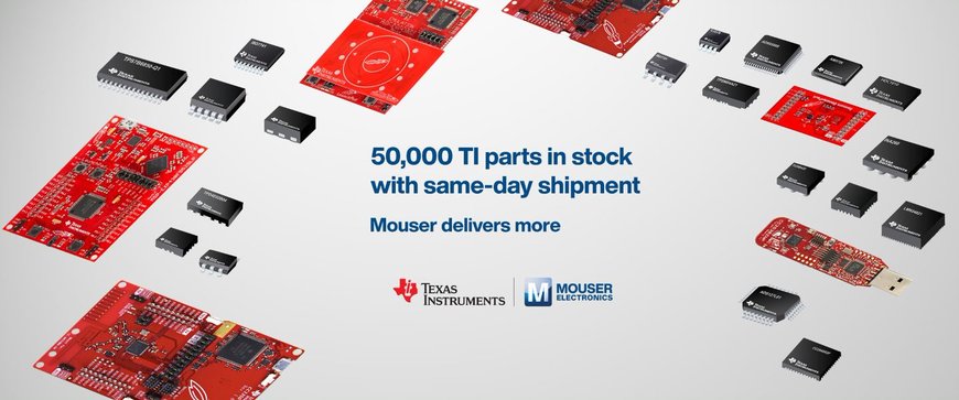 EL DISTRIBUIDOR AUTORIZADO MOUSER ELECTRONICS TIENE EN ALMACÉN LA MAYOR SELECCIÓN DE COMPONENTES DE TEXAS INSTRUMENTS